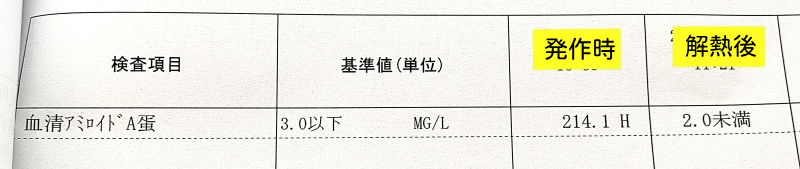 saa214の検査結果画像