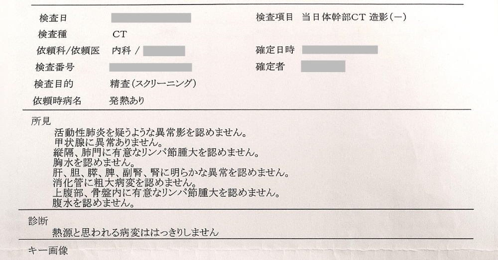 単純CT検査結果