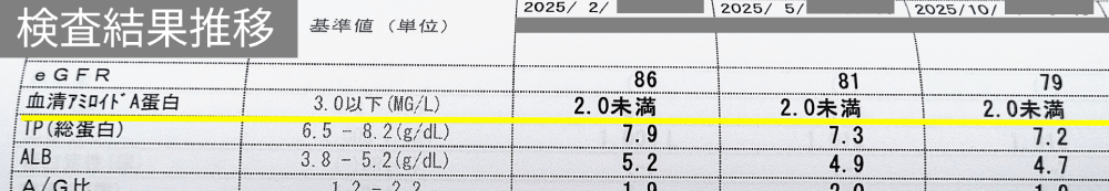 定期検査でのSAA推移